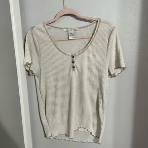 Taupe American Rag Waffle Crop Top Fitted XL